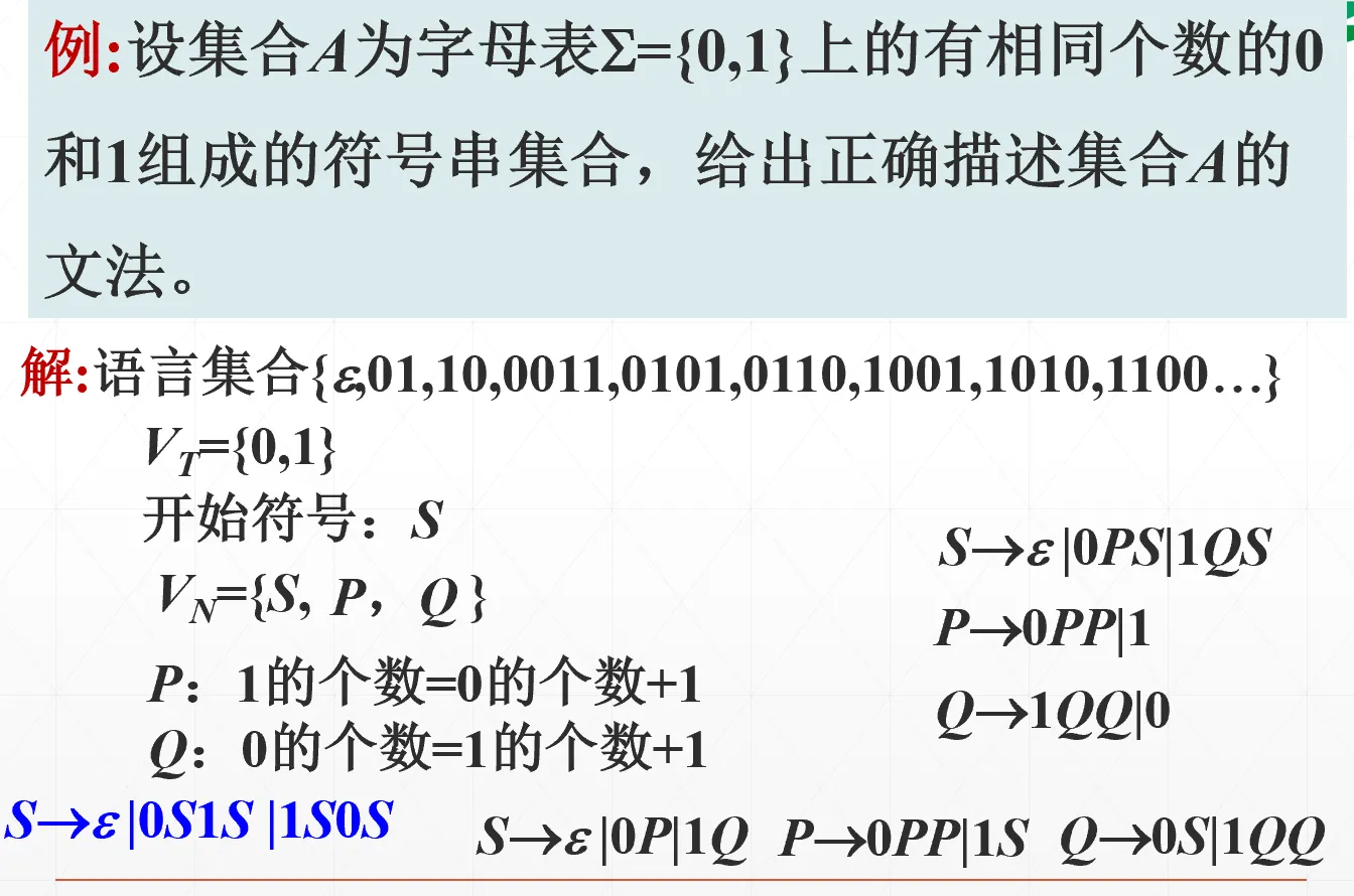 奇偶计数语言文法示例