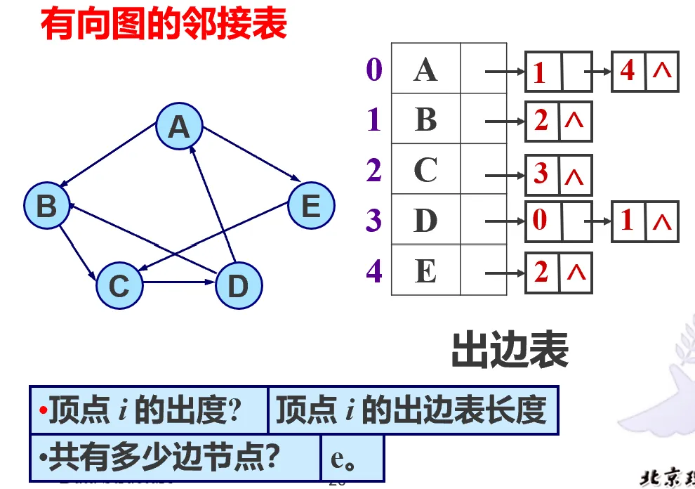 有向图的出边表